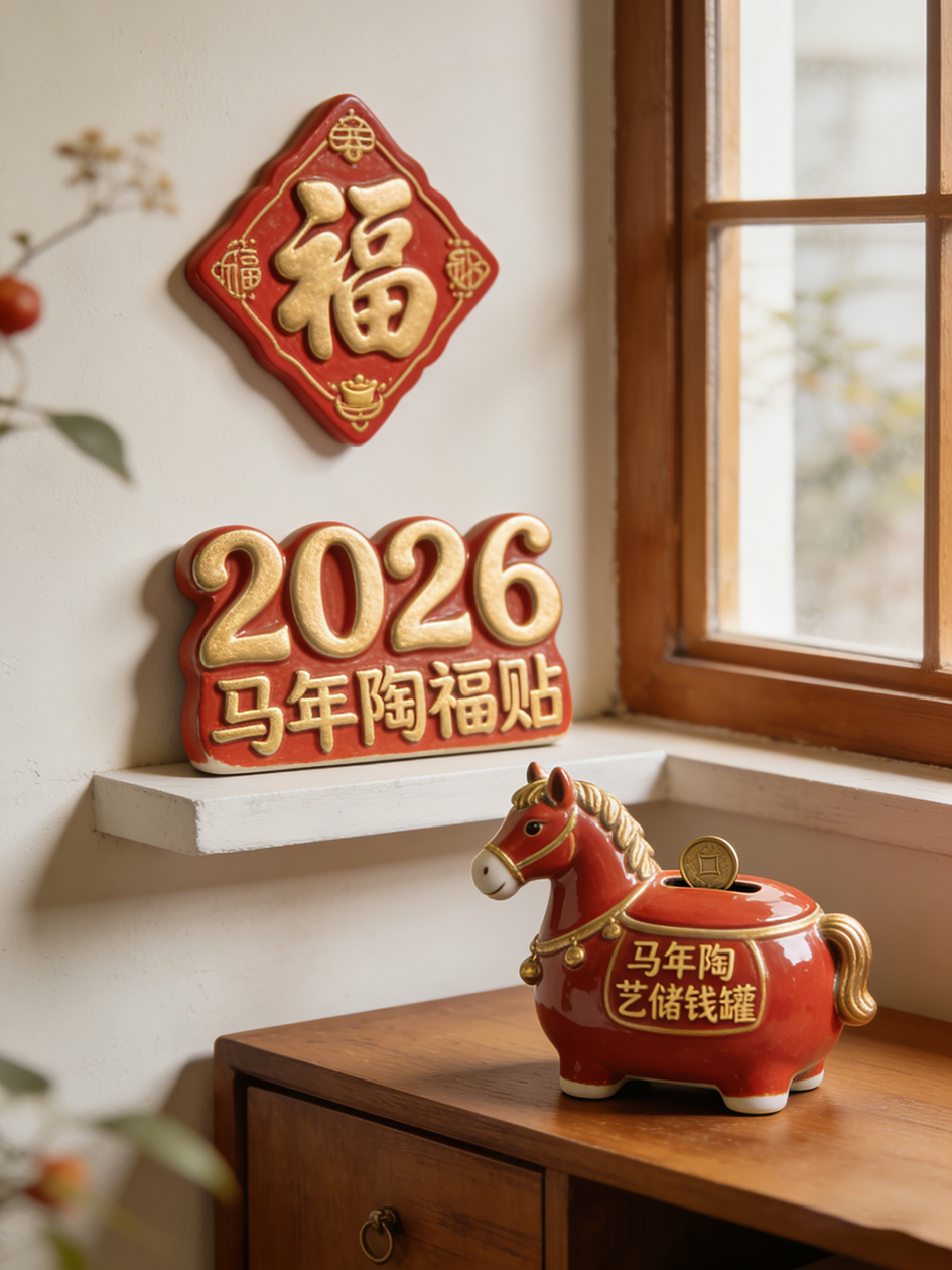 春节陶艺巧思：从陶福贴到储钱罐，用陶土打造专属新年家居摆件(图文)